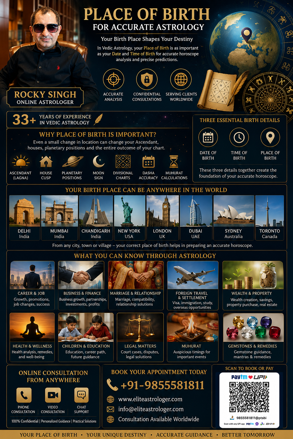 place of birth vedic astrologer in india rocky singh